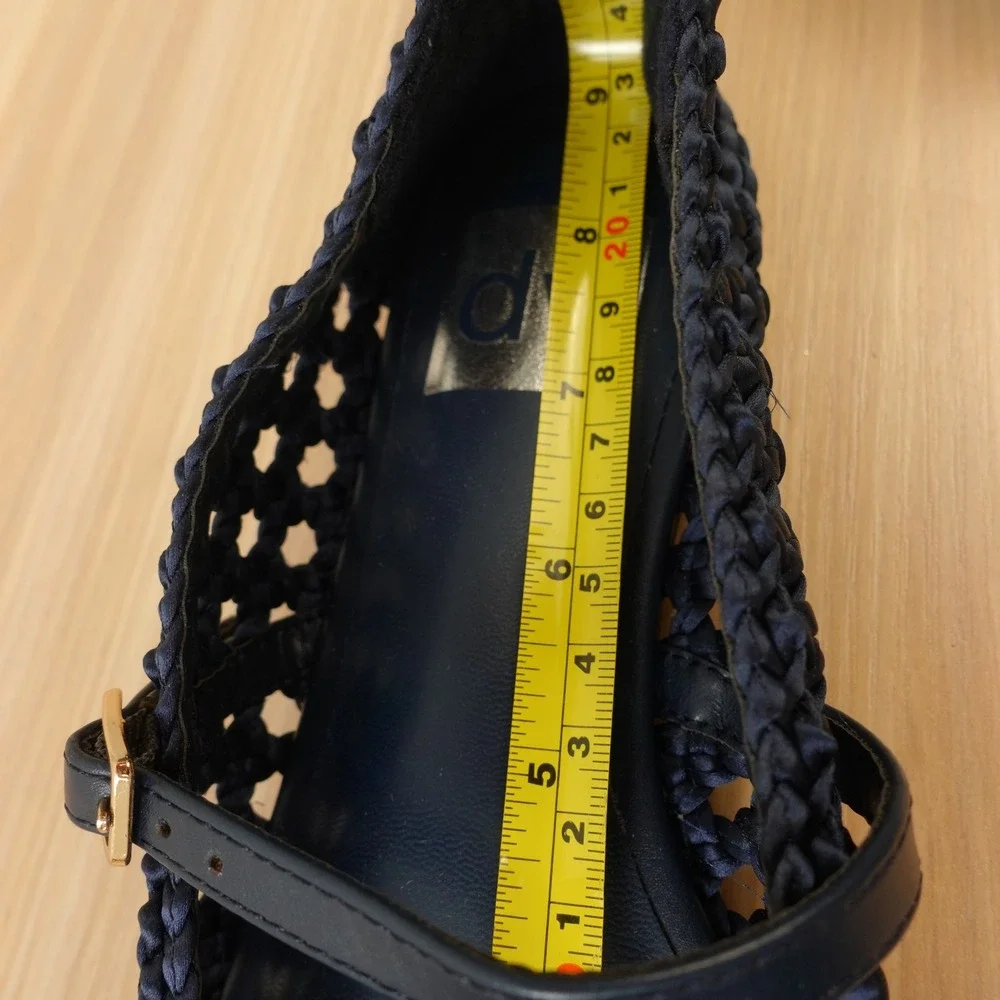 Mary Jane Ballet Flats Womens 6 Navy Blue Fairy Grunge Coquette DV Dolce Vita